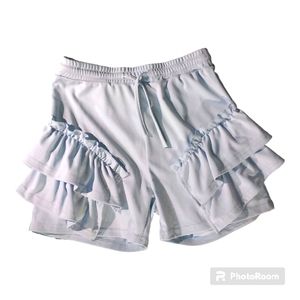 Light Blue Ruffled Shorts